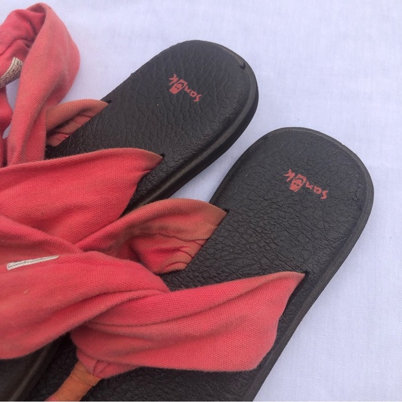 Sanuk Yoga Sling Sandals 11 women salmon pink slip on soft - Picture 6 of 7